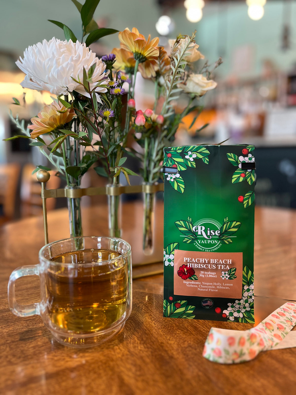 Peachy Beach Hibiscus Yaupon Tea
